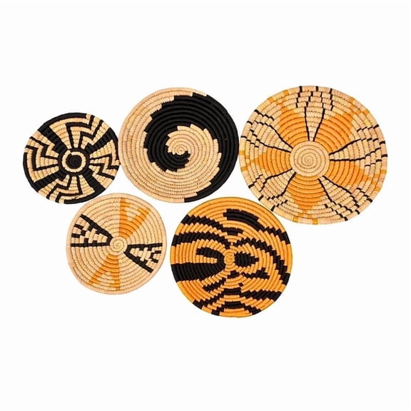 Handcrafted Sabai Grass Wall Decor Basket – Set of 5