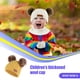 thumbnail image 3 of Minnieouse Bufanda Bebé Invierno Cálido Kit Beanie Cap Elasticidad Protector Térmico Clima Frío Suministros de Calor Sellado Versátil Sombreros bola de pompón marrón amarillo, 3 of 6