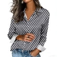 thumbnail image 4 of Veste en Jean Imprimée pour Femmes, Cardigan Décontracté à Manches Longues et Coupe Ample avec Boutons devant et Col à Revers, 4 of 5