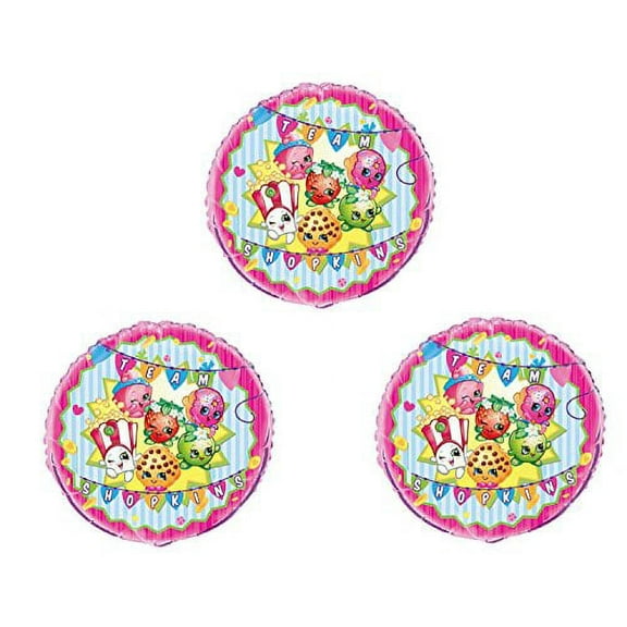 Set of Three...SHOPKINS BIRTHDAY PARTY Balloons Decorations Supplies Cupcake Cookie