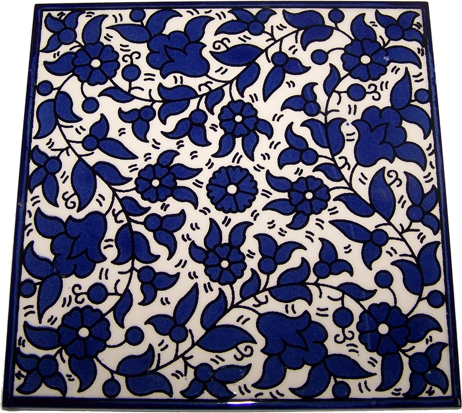 Modular Hand Painted Tile from Jerusalem Model V - 6 Inches - Asfour