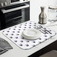 thumbnail image 3 of Pioneer Flower Floral Print Pattern Kitchen Dish Drying Mat 1 Pack, Ultra Absorbent Microfiber Drainer Mat, 16"x18", 3 of 6