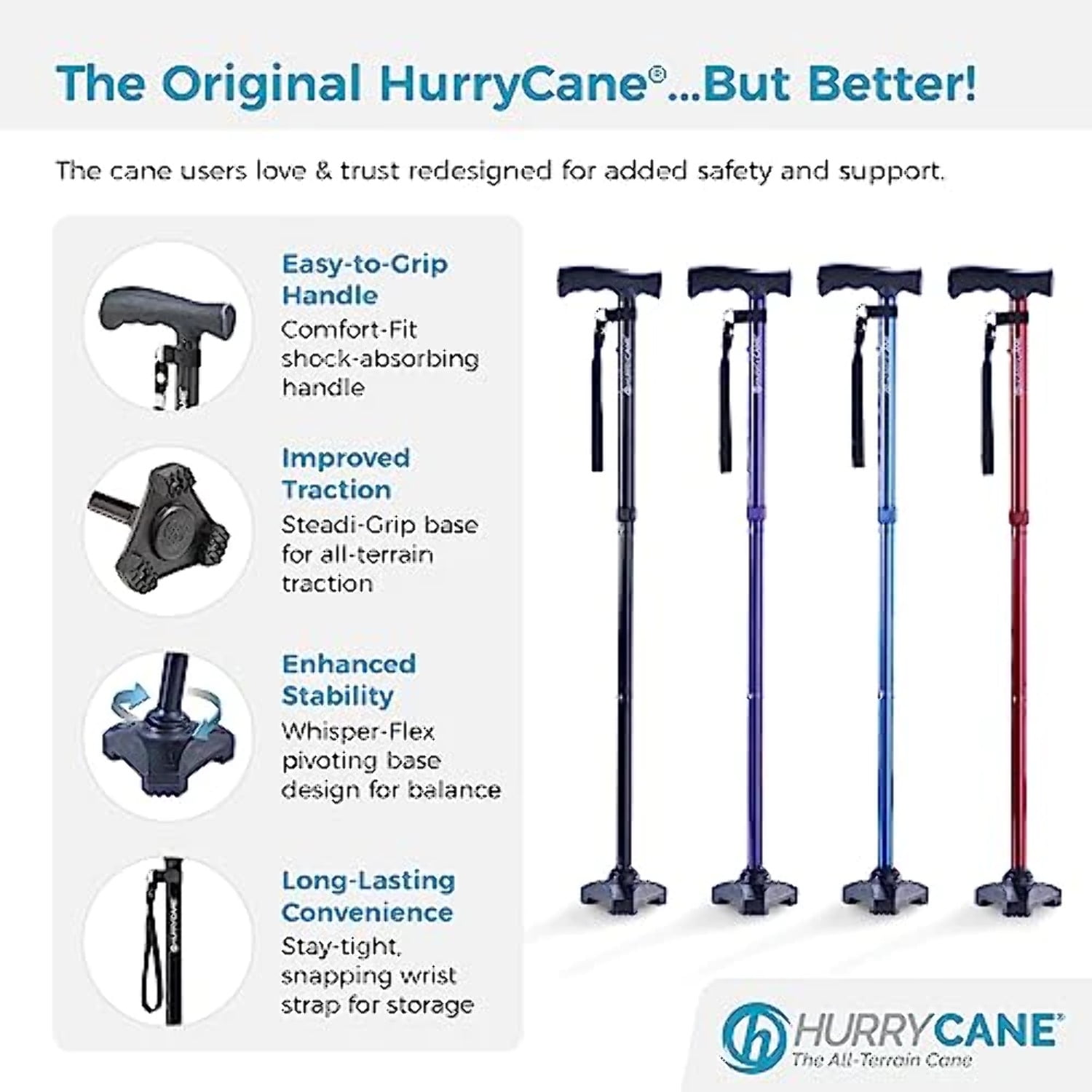 Drive Medical Hurrycane Freedom Edition Folding Cane With T Handle, Purple  : Target