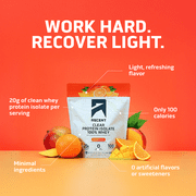 Ascent Clear 100% Whey Protein Powder, Orange Mango, 20 Servings