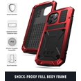 thumbnail image 3 of Compatible avec iPhone 12 Pro Max Pare-Chocs en Métal Étui en Silicone Hybride Militaire Antichoc Robuste avec Protecteur d'Écran Intégré pour iPhone 12 Pro Max (Rouge), 3 of 8