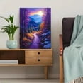 thumbnail image 5 of UXIEQU 12x16 Inch 2D Flat Moonlit Forest Path Wall Art Purple Blue Woodland Tranquil Nature Home Decor, 5 of 8