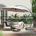 thumbnail image 2 of LAUSAINT HOME Parasol de Patio de Luxe 12 Pi avec Base, Grand Parasol Déporté Courbé avec Rotation à 360°, Champagne, 2 of 8