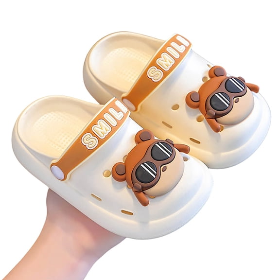 WRTFVZA Kids Clogs Size Size 3-4 Years Cute -On Garden Clogs Toddler Slippers Sandals Soft Sole Shower Slippers Water Shoes #White