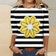 thumbnail image 3 of Camisetas Casuales de las Mujeres de Moda Impresa 3/4 Mangas Blusa Cuello Redondo para el Hogar Y Diario, 3 of 4