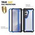 thumbnail image 3 of Dteck for Samsung Galaxy S25+ Case with Screen Protector & Metal Magnetic Wireless Charging MagSafe Ring Sticker, Dual Layer Shockproof TPU Bumper Phone Case for Samsung S25 Plus,Blue, 3 of 4