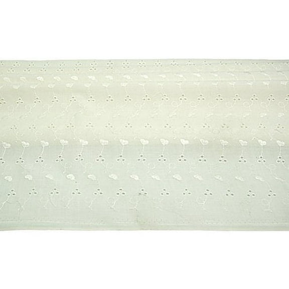 Altotux Ivory Poly 65 Cotton 35 Embroidered Eyelet Lace Allover Fabric 40"-41"