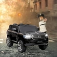 thumbnail image 4 of 12v Licensed Toyota Land Cruiser Ride-on Car – Remote Control, 3 Speeds, Music, Horn & LED Lights (Black), 4 of 8