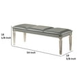 thumbnail image 5 of Sam 54 Inch Modern Upholstered Bench Clear Acrylic Legs Crystal Accents - Saltoro Sherpi, 5 of 6