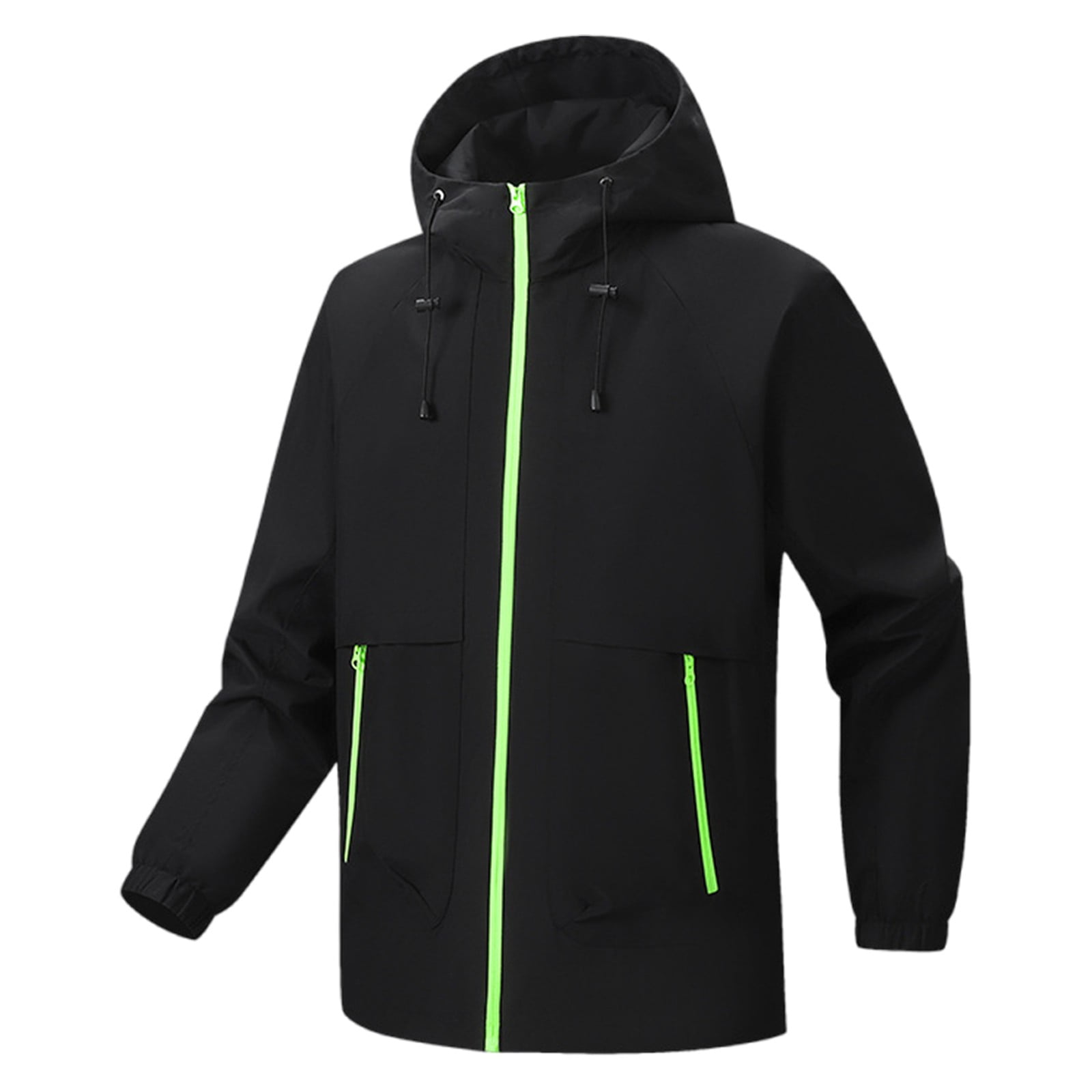 TMOYZQ Mens Windbreaker Coat Fashion Hood Collar Long