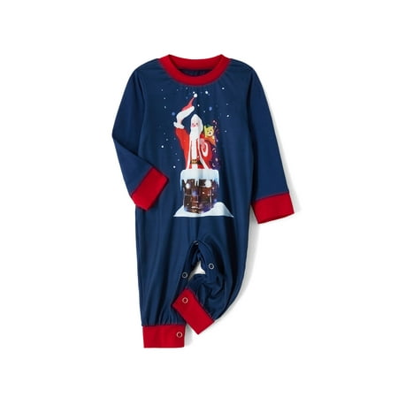 

Pudcoco Christmas Parent-child Pajamas Santa Claus Long Sleeve Round Collar Sleepwear Jumpsuit