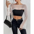thumbnail image 6 of Women’s Cropped Knit Shrug Top Lightweight Bell Sleeve Summer Cover-Up, Soft Breathable Cropped Cardigan Shrug for Casual & Beach, Cropped Shrug Women, 6 of 7