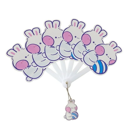 

Dtydtpe room decor home decor Hand Held Six Fold Fan Cute Portable PP Folding Fan Cartoon Hand Fan Cool Fan