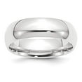 thumbnail image 3 of Platinum 8mm Half-Round Comfort Fit Lightweight Band Ring Size 11, 3 of 6