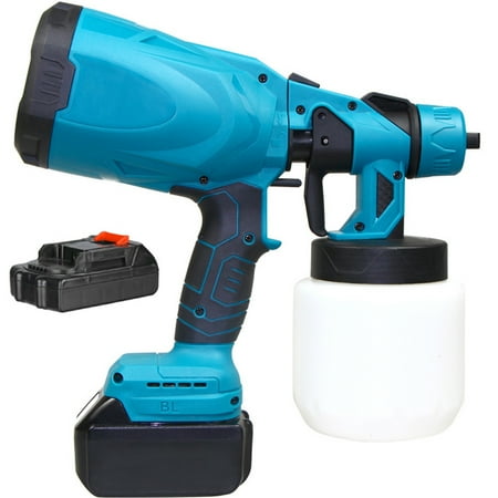 

Welpettie Paint Sprayer 21V 1500mAh 800ml Cordless Electric Spray Tool with Battery Wall Paint Sprayer Tool Handheld Spray High Power Tool Adjustable Valve Knob Reusable 3 Modes for Painting