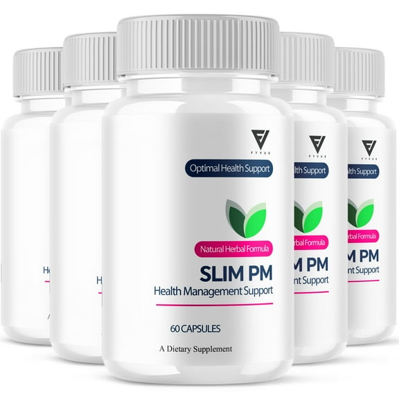 (5 Pack) Slim PM Health Management Pills, SlimPM Advanced Support (300 Capsules)
