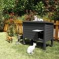 thumbnail image 5 of Decksplore Outdoor Cat House (31"x26.7"19"), 100% Insulated, Weatherproof HDPE Feral Cat Shelter with Raised Floor (Black), 5 of 8