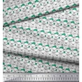 thumbnail image 2 of Soimoi Green Cotton Voile Fabric Teddy Bear Face Print Fabric by Yard 56 Inch Wide, 2 of 3