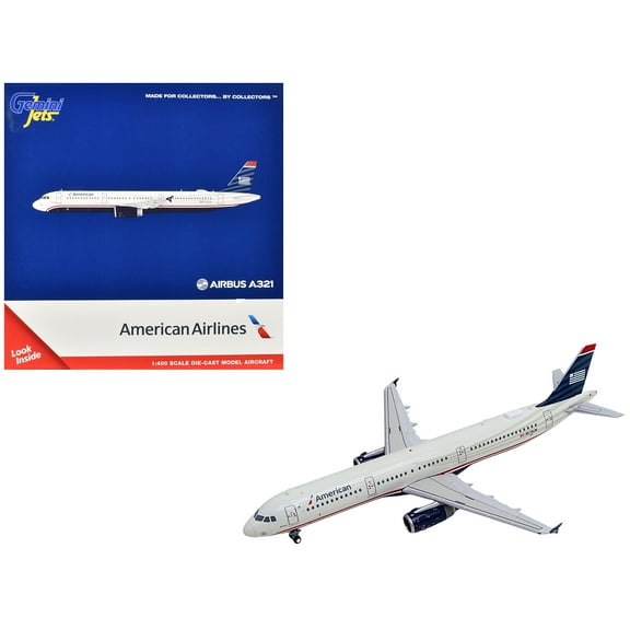 Airbus A321 Commercial Aircraft "American Airlines - US Airways Heritage Jet" (N578UW) White with Blue Tail 1/400 Diecast Model Airplane by GeminiJets