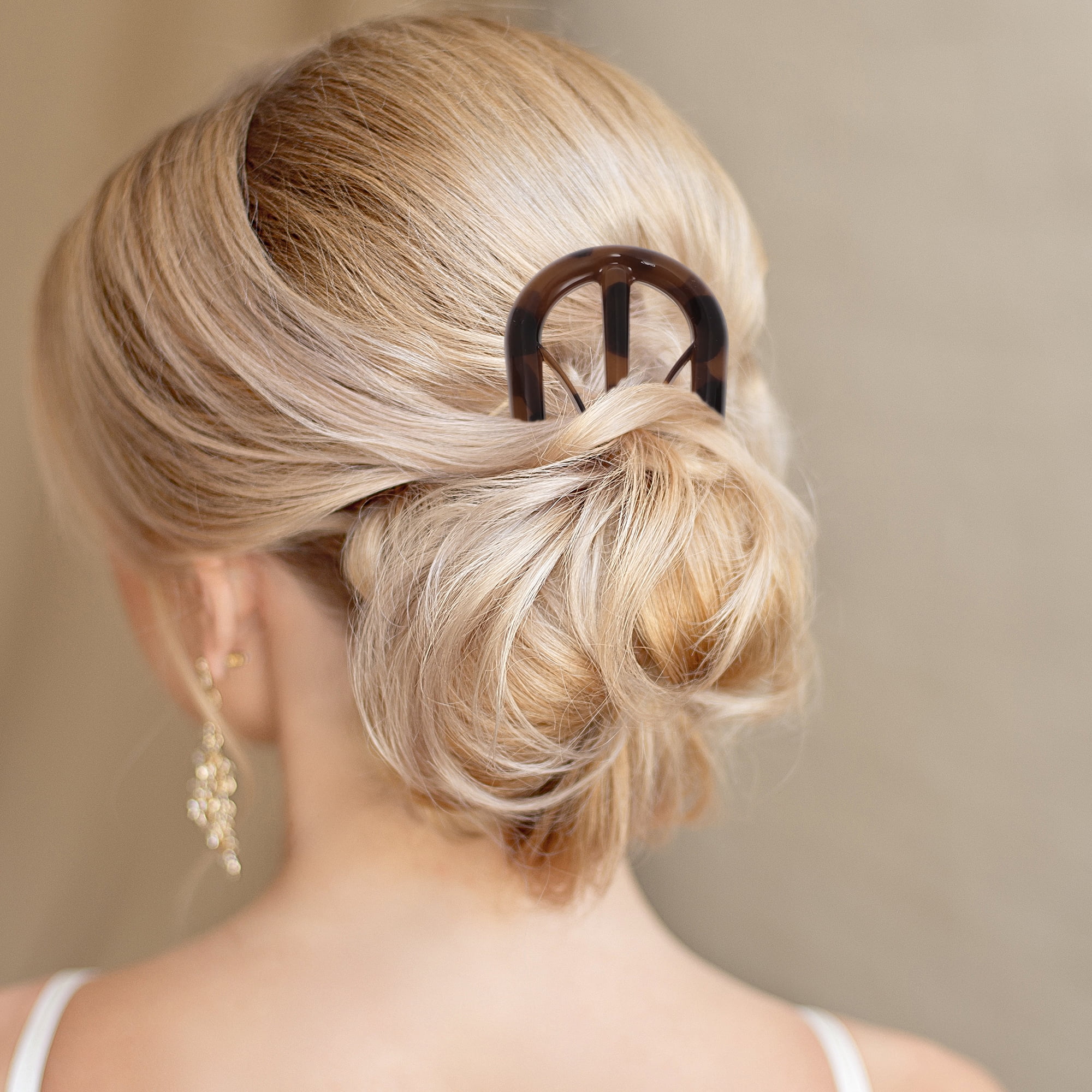 Unique Bargains U-shaped Hair Pin 3.94"x1.50" 1 Pc Dark Brown Coffee