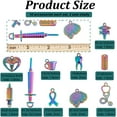 thumbnail image 2 of 20Pcs Medical Nurse Charms Rainbow Hospital Syringe Stethoscope Blessed Echometer Silk Ribbon Cerebrum Alloy Metal Pendants Beads for DIY Necklace Bangles Bracelets Earrings Jewelry Making, 2 of 6