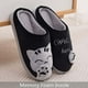 thumbnail image 3 of Pantuflas de gato de la suerte JAMW de algodón suela gruesa para el hogar invierno color negro talla 44-45, 3 of 5
