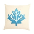 thumbnail image 1 of Off-White With Blue & White Stitched Maple Leaf Cushion, 1 of 1