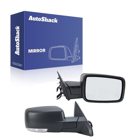 AutoShack Side View Mirror Power Heated Black | Replacement for 2013 Ram 1500 2013 Ram 2500 2013 Ram 3500 | Passenger Side | 1-PC