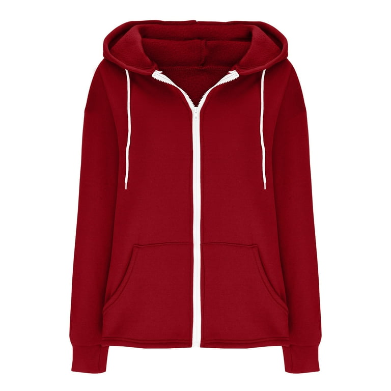 Herrnalise Women's Solid Color Full Zip Up Hoodies Casual Herrnalise Women's Solid Color Full Zip Up Hoodies Casual