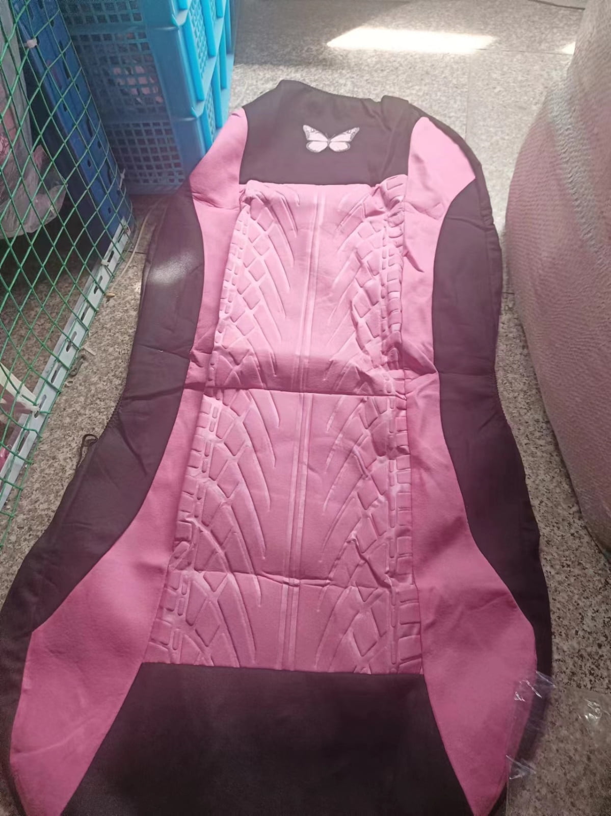 Pink Butterfly Car Seat Covers Full Set - Front Bucket with Split Bench for Cars, Pink Full Set Seat Protectors for Women, Fit for Vehicles,Cars,Suvs,Vans