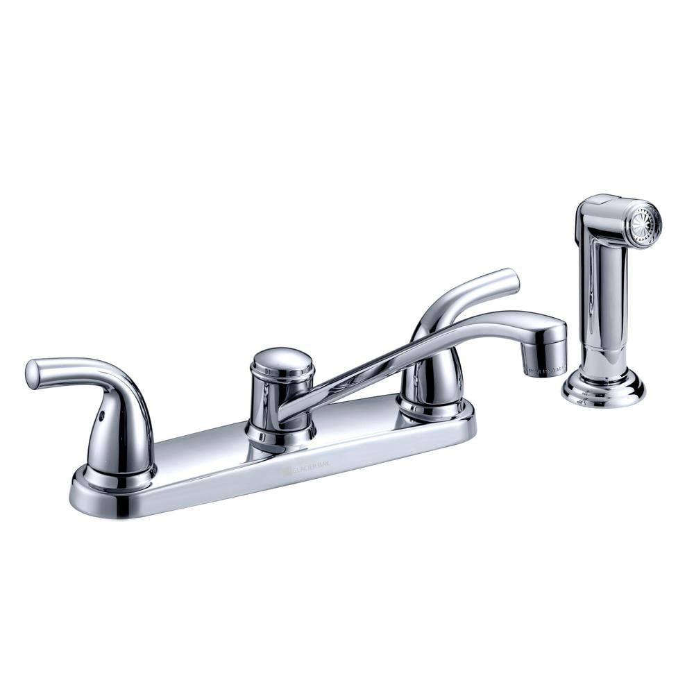 Glacier Baybuilders 2 Handle Standard Kitchen Faucet With Side Sprayer And Deck Plate In Chrome Walmartcom Walmartcom