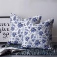 thumbnail image 2 of 20x20 Pillow Covers Set of 2, Navy Blue Coastal Throw Pillow Covers Decorative Couch Cushion Case, Coral Starfish Seaside Summer Beach Microfiber Square Pillowcases for Bedroom Car Living Room, 2 of 7