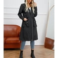 thumbnail image 5 of Useagrey Chaquetas impermeables para mujer, chaqueta de lluvia con capucha sólida, cortavientos largo para exteriores de talla grande, abrigo con cremallera, viaje, senderismo, 5 of 5