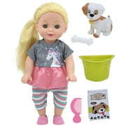 Lil Tots: 14" Talking Pet Grooming Playset - Doll, Pink-Grey-Green-Unicorn, Says 6 Phrases, Puppy W/ Care Accessories, New Adventures, Kids Ages 3+