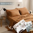 thumbnail image 4 of Simple&Opulence 100% Linen Sheet Set Solid Color- 6 Pcs Washed French Flax Bed Sheets (1 Flat Sheet, 1 Fitted Sheet, 4 Pillowcases) - Breathable Home Collection (Basic Rust, King), 4 of 8