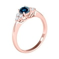 thumbnail image 2 of AoneJewelry 0.75 Carat Blue & White Diamond Seven Stone Engagement Ring In 10K Rose Gold, 2 of 5