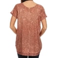 thumbnail image 2 of Sakkas Charolette Embroidery And Seqiun Accents Blouse - Chocolate - Plus Size, 2 of 6