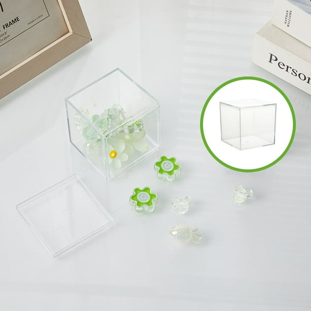 Organizadores y almacenamiento para el hogar, la cocina y el baño. Caja de almacenamiento de acrílico transparente con tapa de plástico. Ideal para juguetes, bodas, cumpleaños, fiestas, dulces, etc.