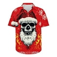 thumbnail image 3 of Mens Christmas Hawaiian Shirt Casual Button Down Shirts Funny Santa Claus Printed Blouse Short Sleeve Pullover Christmas Tree Sweatshirt Xmas Party Holiday Shirt Festive Santa Tops, S-5XL, 3 of 5