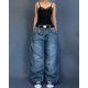 thumbnail image 1 of Y2K Street nueva moda azul lavado pantalones vaqueros holgados mujeres estilo Harajuku Vintage Hip Hop Popular gótico alta cintura pantalones de pierna ancha, 1 of 6