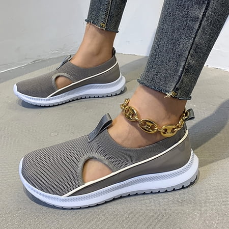

HIBRO Fashion Women s Casual Shoes Breathable Slip-on Flats Wedges Outdoor Leisure Sneakers