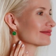thumbnail image 5 of Humble Chic Simulated Emerald Green Earrings for Women - Sparkly Green Dangles, 5 of 10