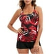 thumbnail image 1 of Traje de baño dividido para mujer con estampado de hojas multicolor y flores en la espalda Fridja  nalpqowj48232, 1 of 7