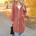 thumbnail image 7 of Kaemgyyd Womens Hoodies Fashion Fall Winter Sweatshirts Full Zip up Thick Long Jackets with Pockets Comfortable Lightweight Coat, 7 of 7