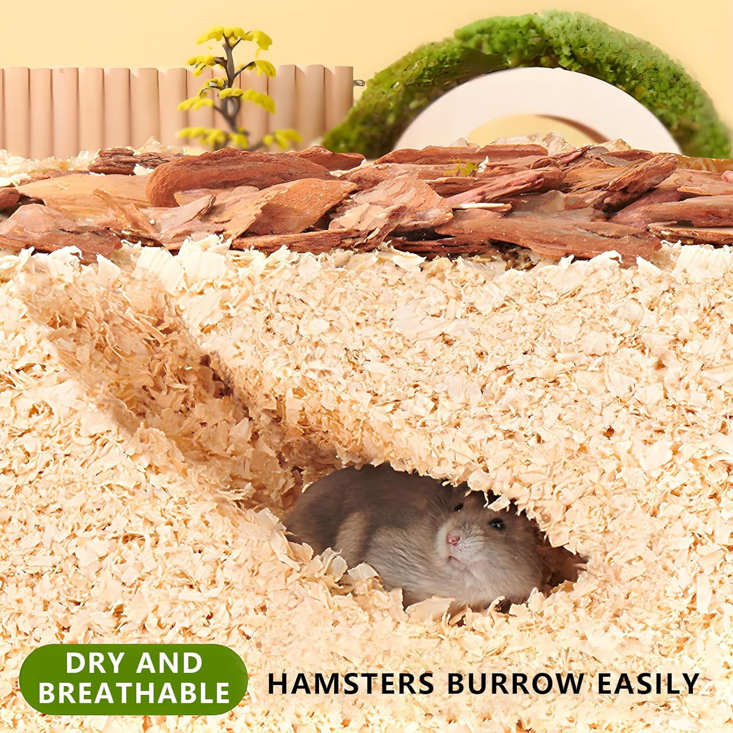 2 LB Hamster Bedding, Sawdust, Wood Shavings, Pine Shavings, Guinea Pig Bedding, Rabbit Bedding, Rat Bedding, Small Animal Bedding, Pet Bedding, Wood Chips for Pets (2 lb)