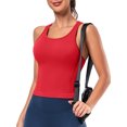 thumbnail image 6 of Beautyin Womens Sports Tops Tank Top with Built in Bra Workout Crop Top U Neck Ribbed Seamless Yoga Tight Fit, 6 of 6